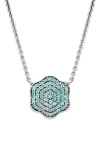 Samuel B. Sterling Silver Opal Pavé Clover Necklace In Opal