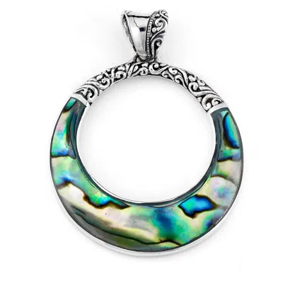 Samuel B. Sterling Silver Open Circle Pendant In Green