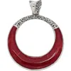 Samuel B. Sterling Silver Open Circle Pendant In Red