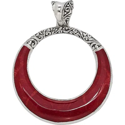 Samuel B. Sterling Silver Open Circle Pendant In Red
