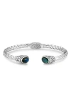 Samuel B. Sterling Silver Oval Stone Bangle In Blue/green