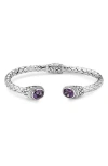 Samuel B. Sterling Silver Oval Stone Bangle In Purple