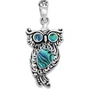 Samuel B. Sterling Silver Owl Pendant In Blue
