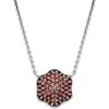 Samuel B. Sterling Silver Pavé Clover Pendant Necklace In Red