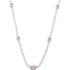 Samuel B. Sterling Silver Pink Mother-of-pearl Station 7–8mm Pearl Necklace In Pink/white