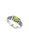 Samuel B. Sterling Silver Rectangle Ring In Green
