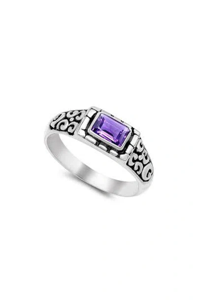 Samuel B. Sterling Silver Rectangle Ring In Purple