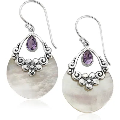 Samuel B. Sterling Silver Semiprecious Stone & Shell Teardrop Earrings In Metallic