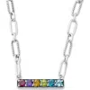 Samuel B. Sterling Silver Semiprecious Stone Bar Pendant Necklace