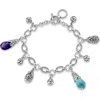 Samuel B. Sterling Silver Semiprecious Stone Charm Toggle Bracelet