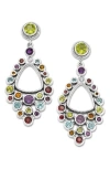 Samuel B. Silver 4.82 Ct. Tw. Gemstone Cluster Earrings In Silver Multi