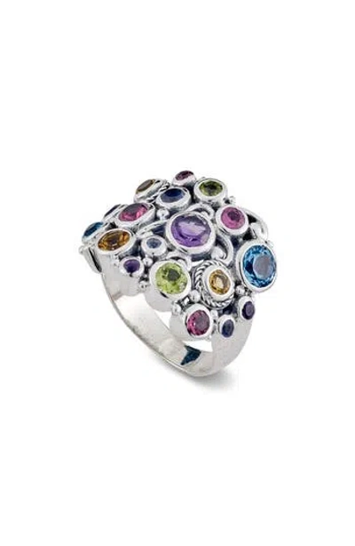 Samuel B. Silver 3.00 Ct. Tw. Gemstone Cluster Ring In Purple Multi