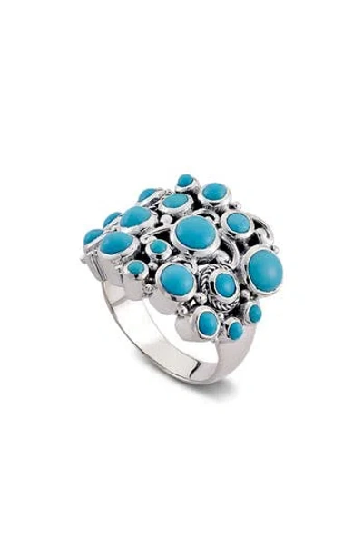 Samuel B. Silver 1.70 Ct. Tw. Sleeping Beauty Turquoise Cluster Ring