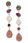 Samuel B. Sterling Silver Semiprecious Stone Drop Earrings In Multi