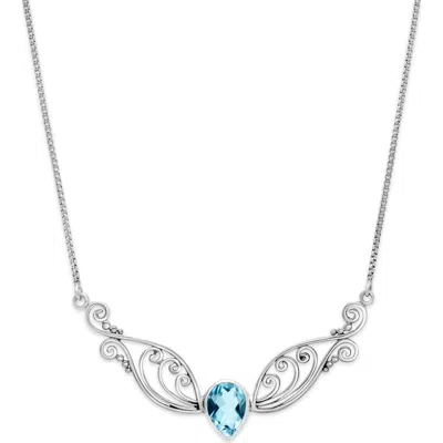 Samuel B. Sterling Silver Semiprecious Stone Pendant Necklace In Blue