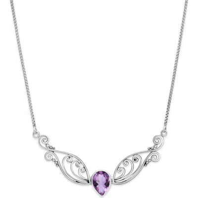 Samuel B. Sterling Silver Semiprecious Stone Pendant Necklace In Purple