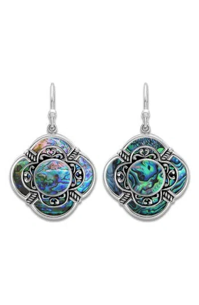 Samuel B. Sterling Silver Shell Drop Earrings In Green