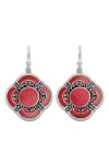 Samuel B. Sterling Silver Shell Drop Earrings In Red