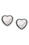 Samuel B. Sterling Silver Shell Heart Stud Earrings