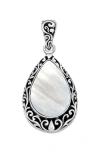 Samuel B. Sterling Silver Shell Teardrop Pendant In White
