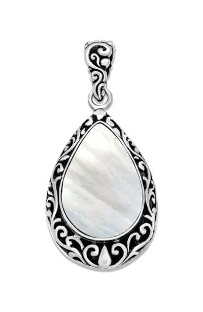 Samuel B. Sterling Silver Shell Teardrop Pendant In White