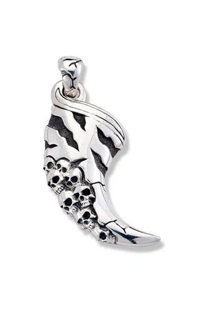 Samuel B. Sterling Silver Skull Horn Pendant In Metallic