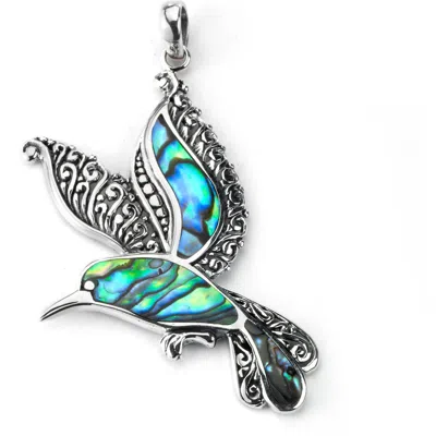 Samuel B. Sterling Silver Stone Bird Pendant In Gray