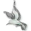 Samuel B. Sterling Silver Stone Bird Pendant In White