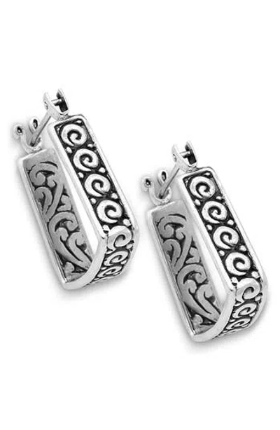 Samuel B. Sterling Silver Swirling Square Hoop Earrings