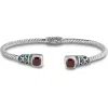 Samuel B. Sterling Silver Twist Cable Cuff Bracelet In Silver/red