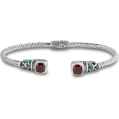 Samuel B. Sterling Silver Twist Cable Cuff Bracelet In Silver/red
