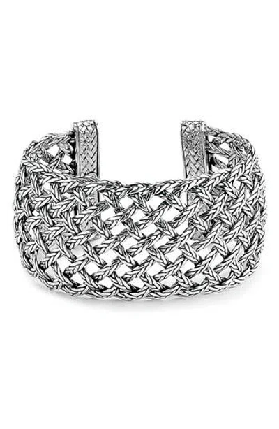 Samuel B. Sterling Silver Woven Cuff Bracelet In Metallic