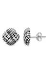 Samuel B. Sterling Silver Woven Design Stud Earrings In Silver