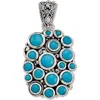 Samuel B. Silver 1.70 Ct. Tw. Sleeping Beauty Turquoise Cluster Pendant In Turquoise