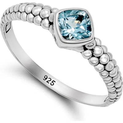 Samuel B. Stone Cushion Ring In Blue
