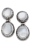 Samuel B. Silver Pearl Drop Earrings In White