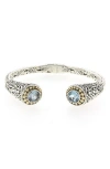 Samuel B. Tipped Two-tone Bangle In Silver