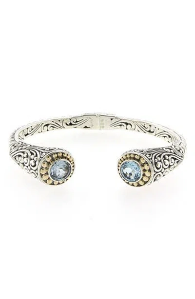 Samuel B. Tipped Two-tone Bangle In Silver
