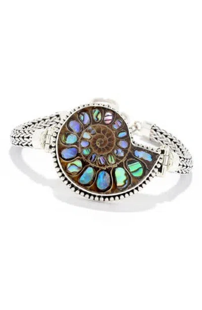 Samuel B. Tulang Naga Fossil Bracelet In Silver