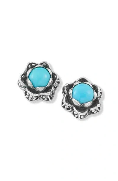 Samuel B. Turquoise Lotus Stud Earrings In Blue
