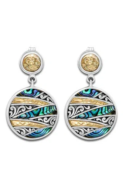 Samuel B. Two-tone Balinese Abalone Drop Earrings In Multi