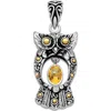 Samuel B. Two-tone Citrine Owl Pendant In Yellow