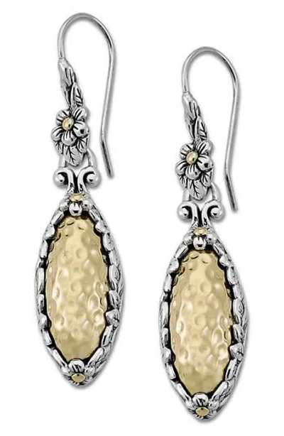 SAMUEL B. SAMUEL B. TWO-TONE HAMMERED MARQUIS DROP EARRINGS