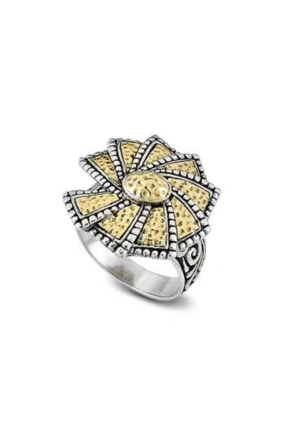 SAMUEL B. SAMUEL B. TWO-TONE HAMMERED WHEEL RING