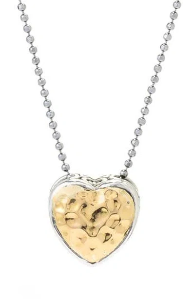 Samuel B. Two-tone Heart Pendant Necklace In Multi
