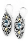 Samuel B. Two-tone Marquis Drop Earrings In Blue