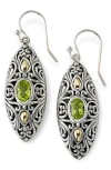 Samuel B. Two-tone Marquis Drop Earrings In Green