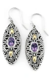 Samuel B. 18k & Silver 1.70 Ct. Tw. Amethyst Earrings In Purple