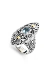 Samuel B. 18k & Silver 1.10 Ct. Tw. Blue Topaz Ring In Blue