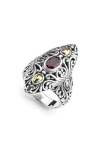 Samuel B. 18k & Silver 0.95 Ct. Tw. Garnet Ring In Red